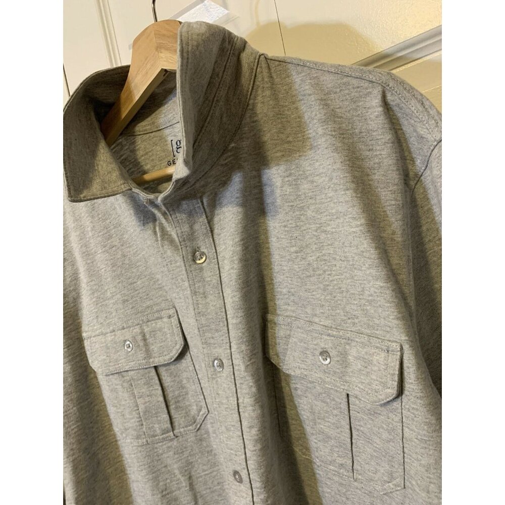 New George Men's Sz XL 46-48 Gray button up‎ shirt short sleeve NWT